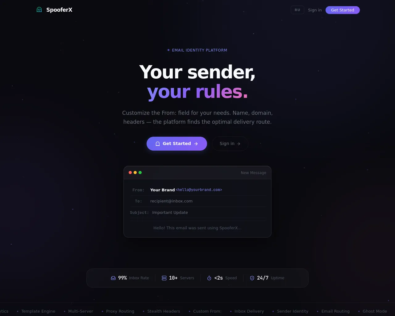 Screenshot of spooferx.xyz