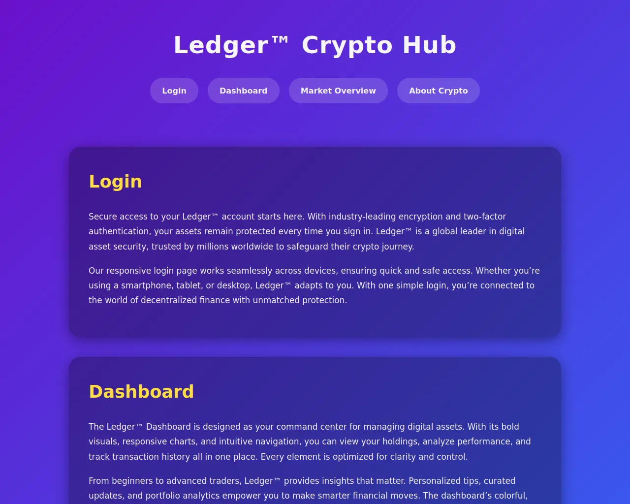 Screenshot of hub-ledgercom.pages.dev