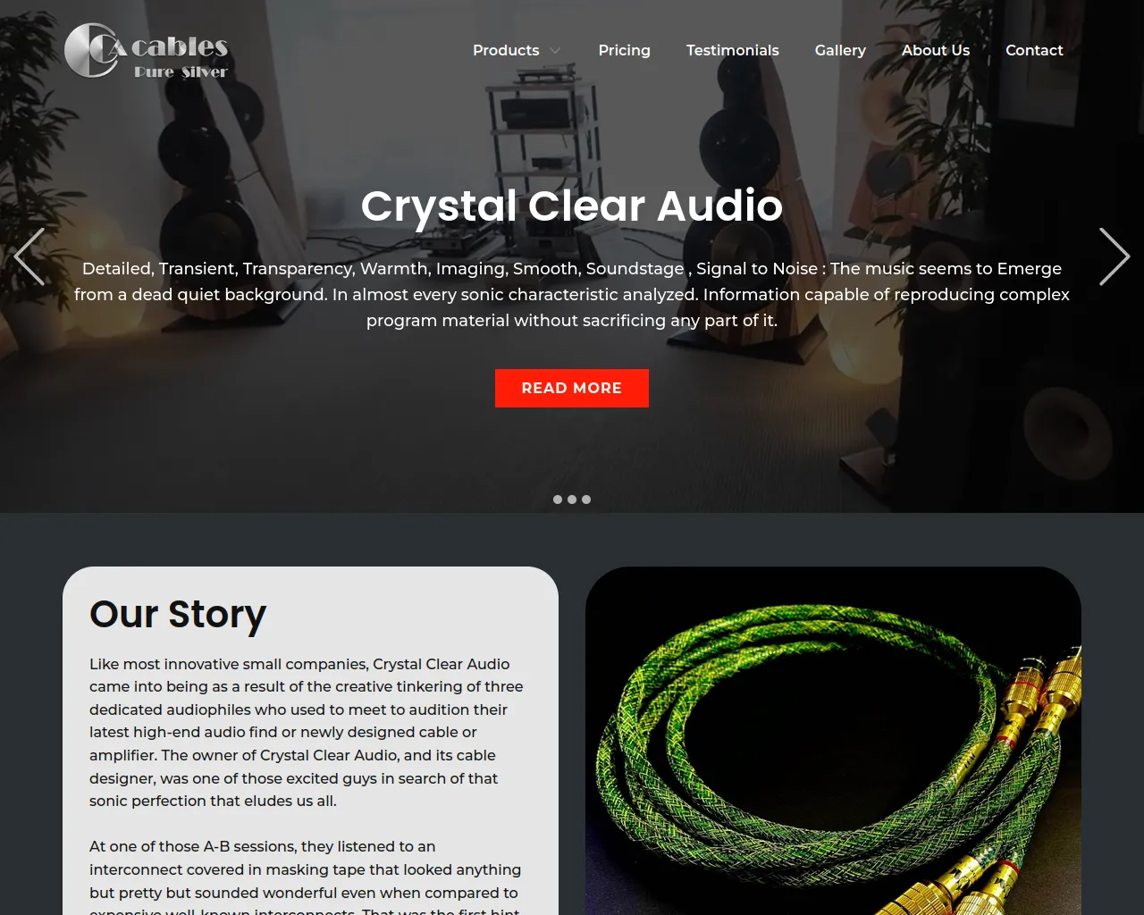 Screenshot of crystalclearaudio.com