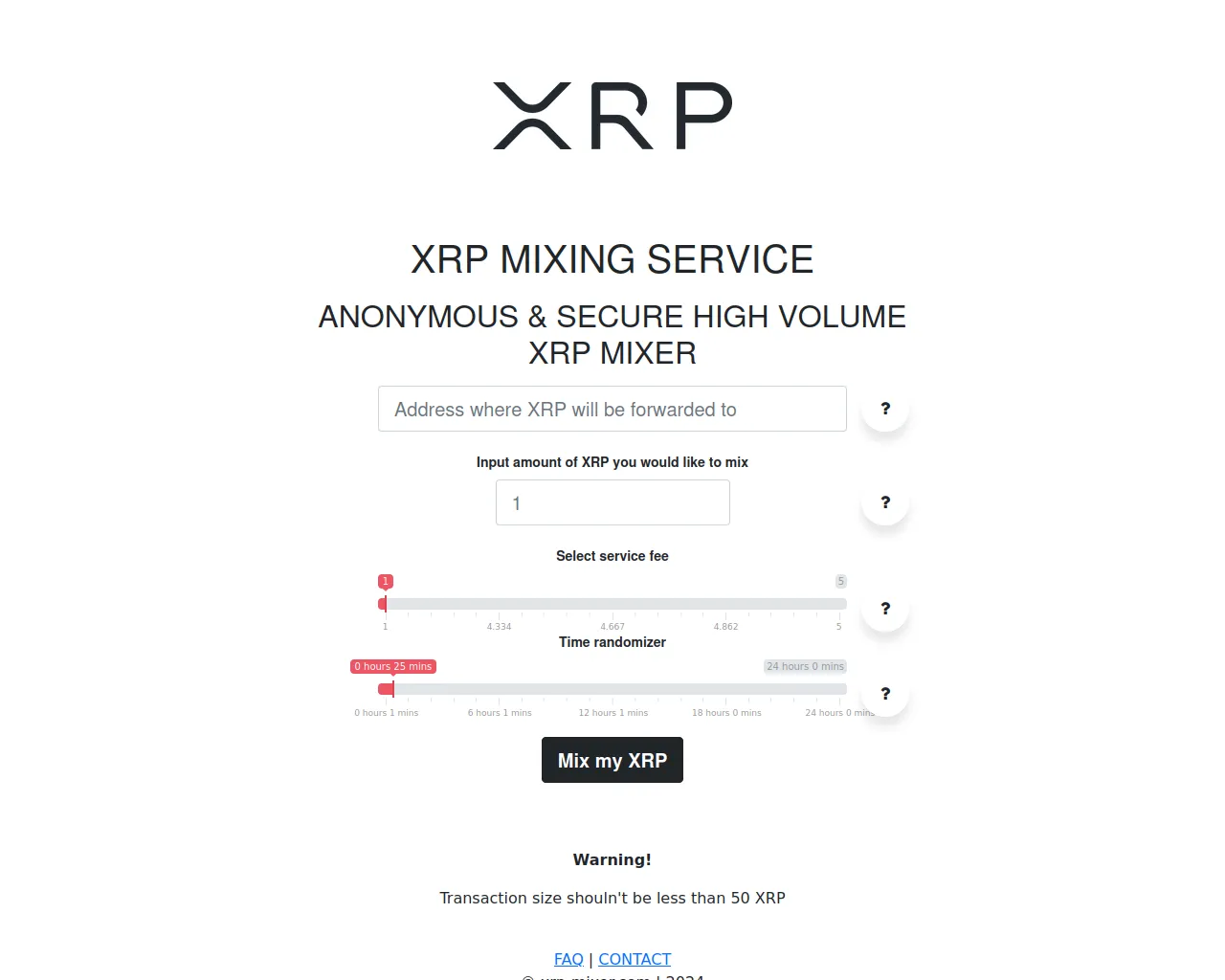 Screenshot of xrp-mixer.com