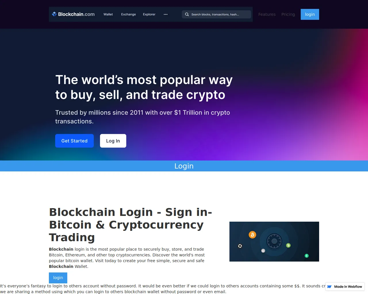 Screenshot of metamask-login-us.webflow.io
