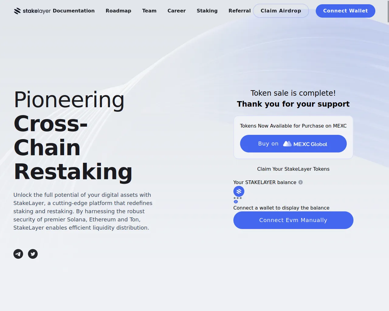 Screenshot of claimstakelayer-rewards.pages.dev