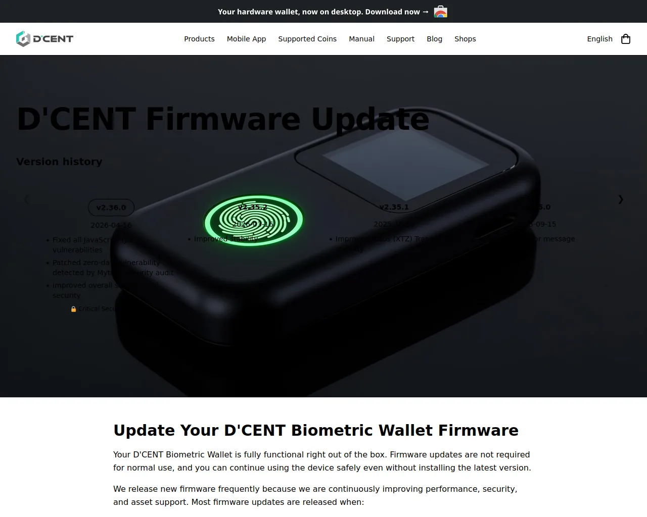 Screenshot of dcent-firmware.com