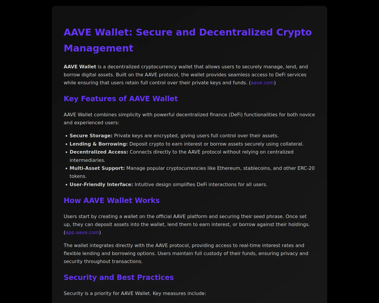 Screenshot of aave-en-wallet.pages.dev