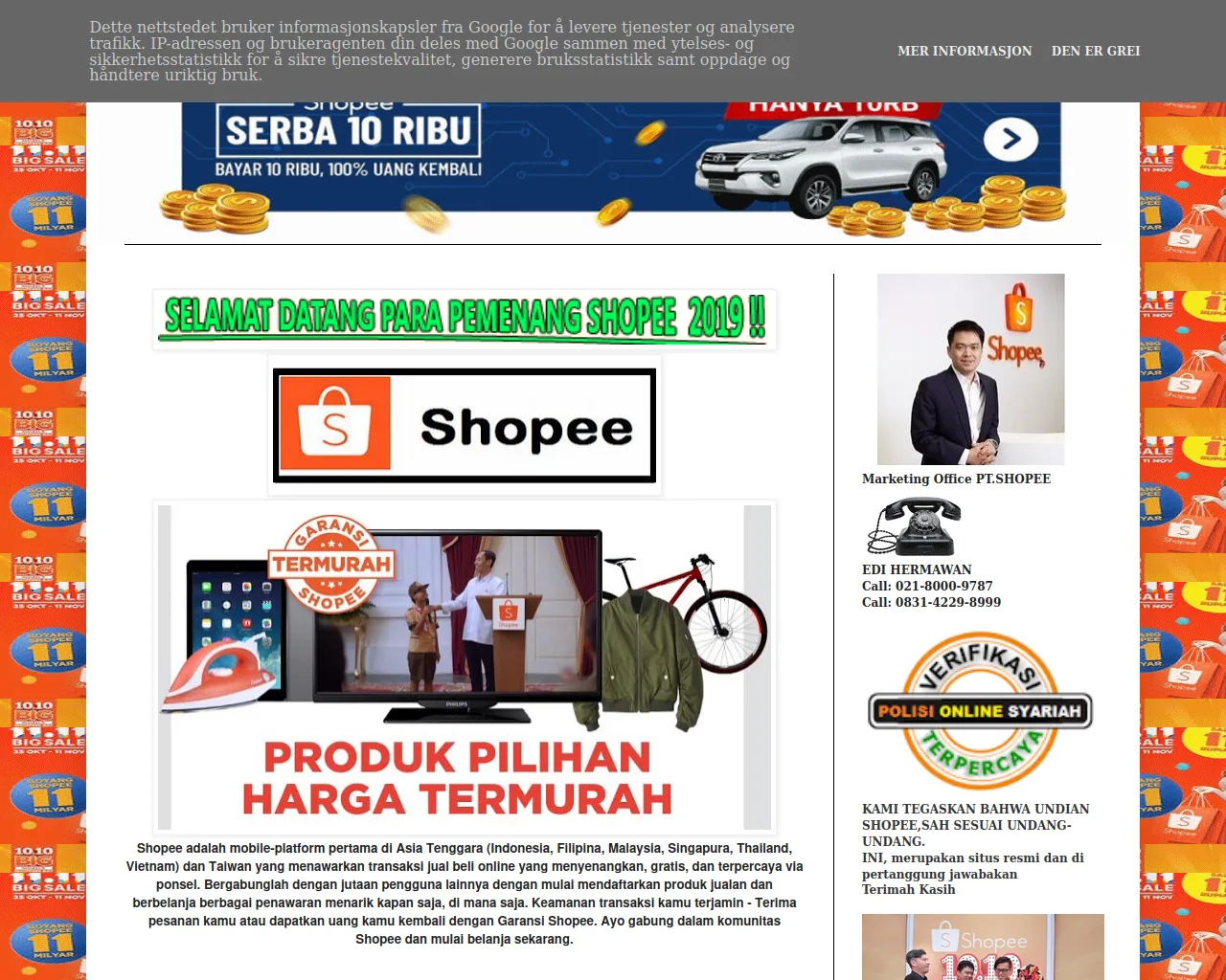 Screenshot of shopee-229.blogspot.com