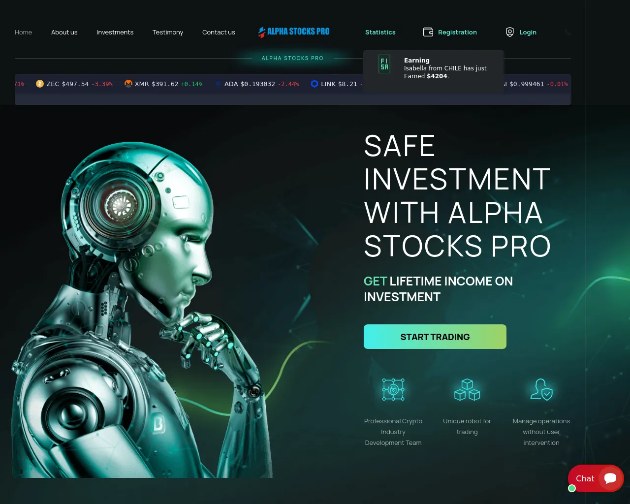 Screenshot of alphastockspro.com