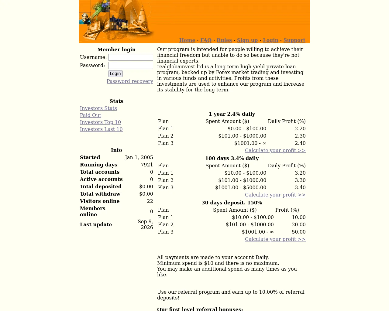 Screenshot of realglobainvest.ltd
