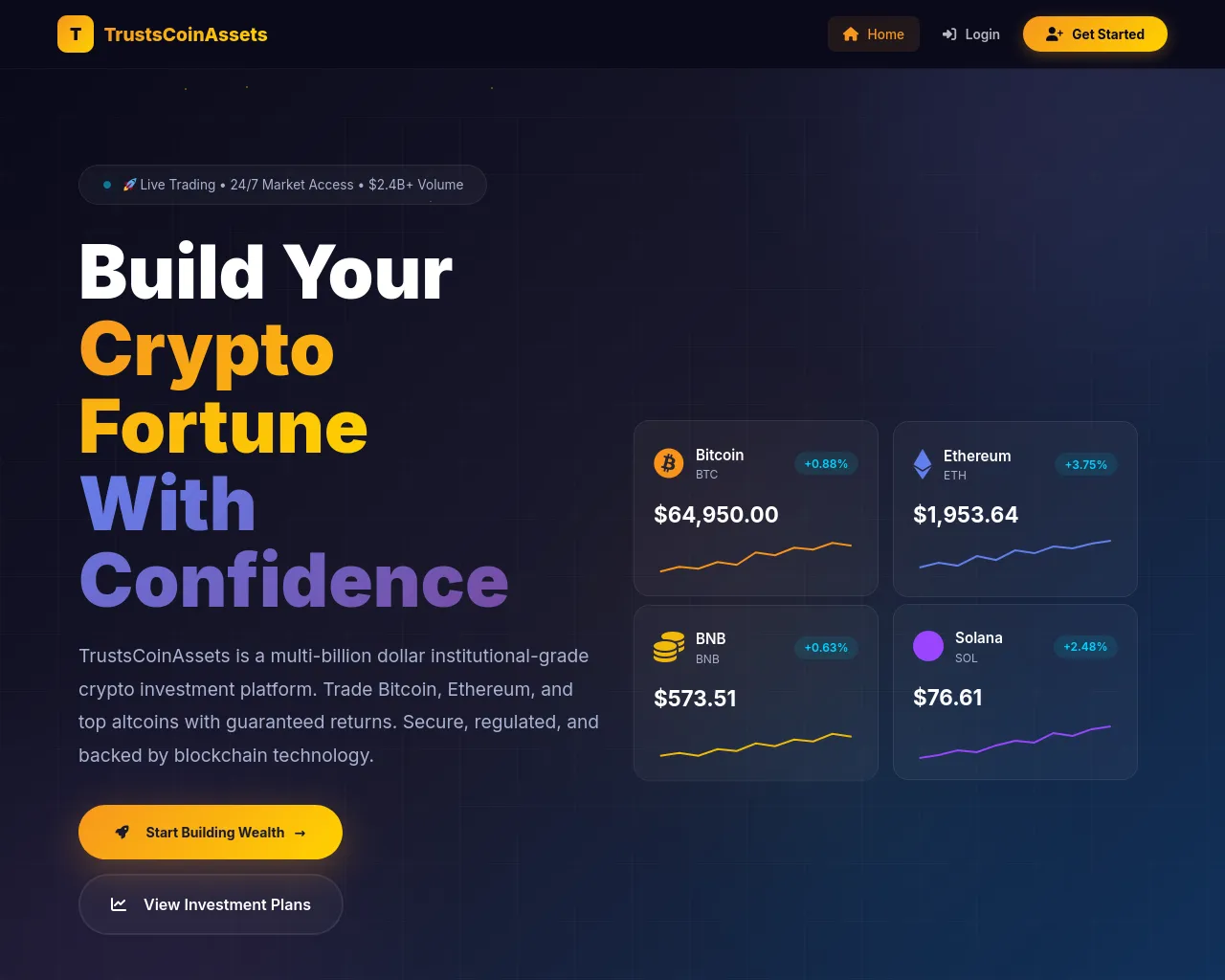 Screenshot of trustscoinassets.com