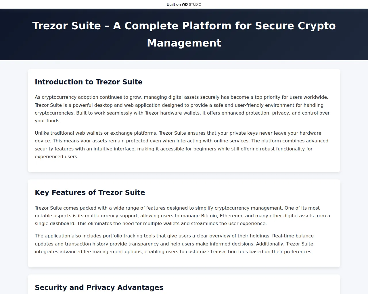 Screenshot of publictrezorsso.wixstudio.com