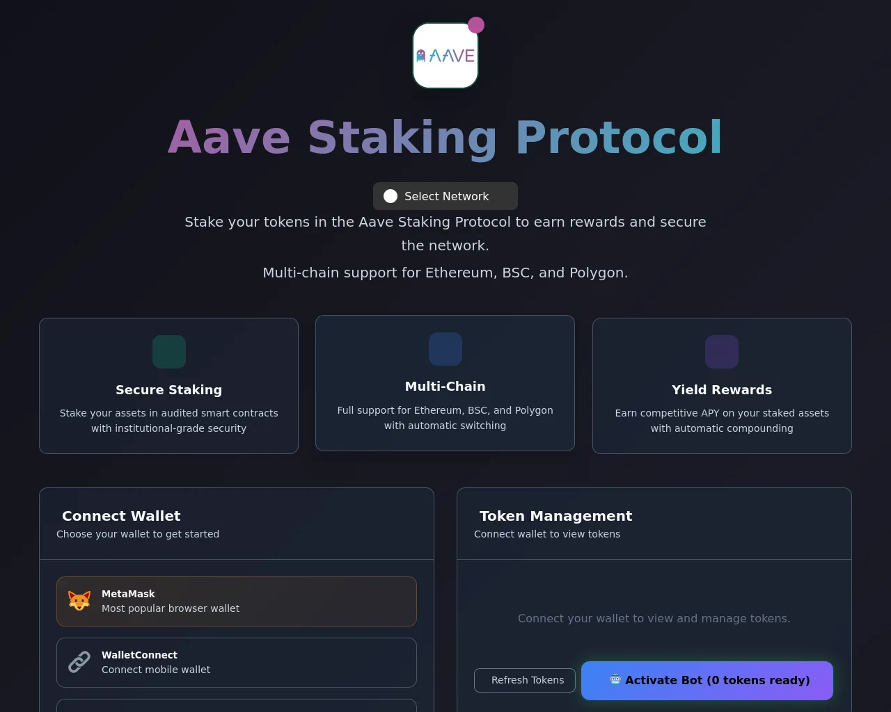 Screenshot of aavestake-protocol.org