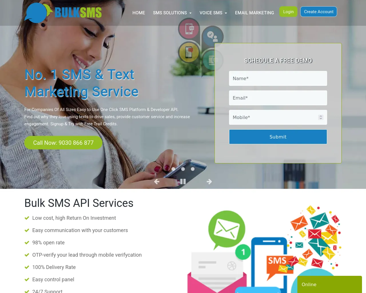 Screenshot of bulksms.services