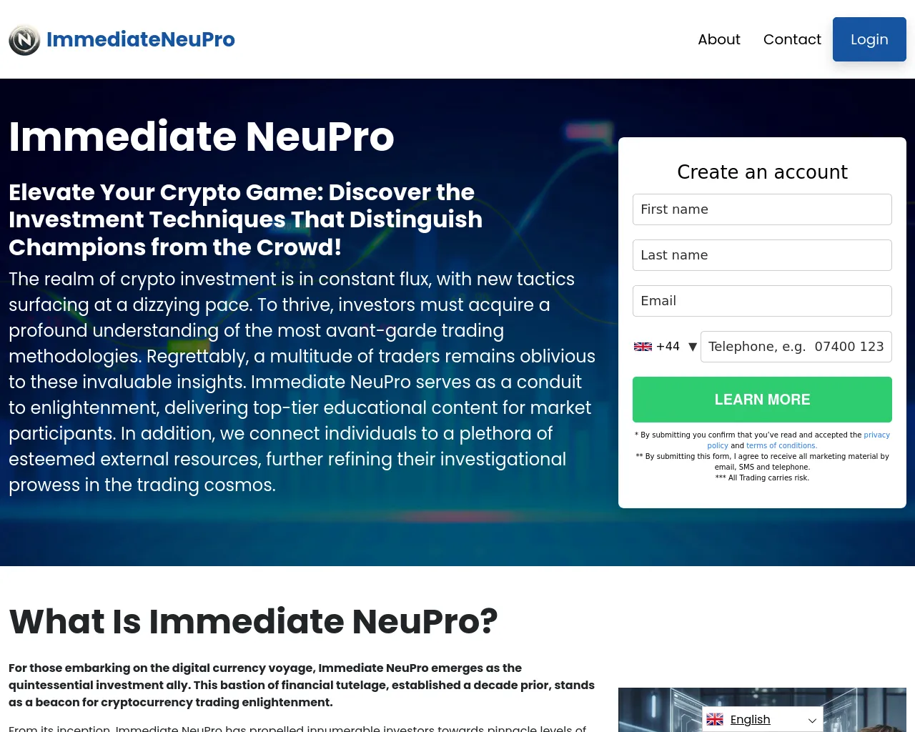 Screenshot of immediateneuproai.org