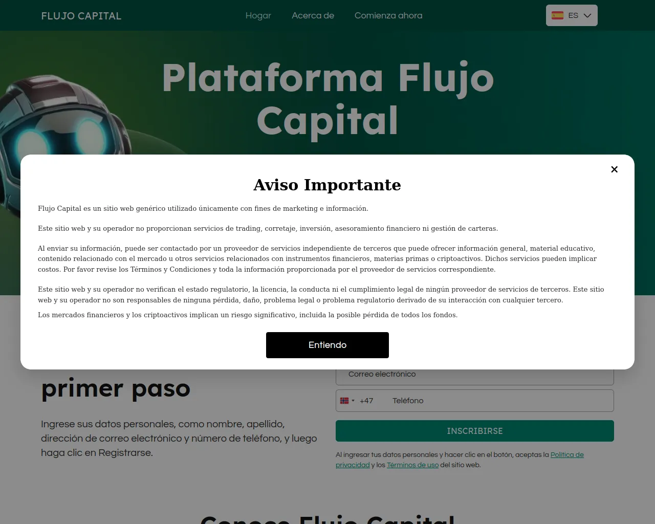 Screenshot of flujocapital-es.com