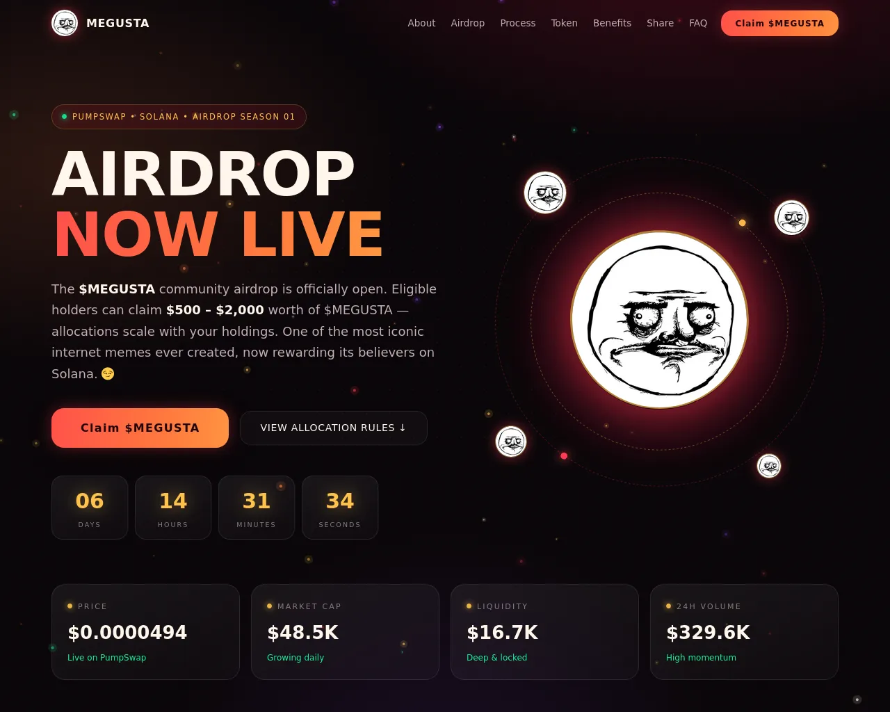 Screenshot of megusta-airdrop.xyz