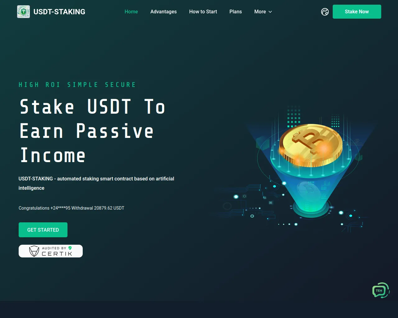 Screenshot of usdt-staking.ltd