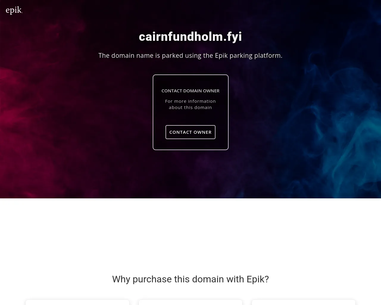 Screenshot of cairnfundholm.fyi