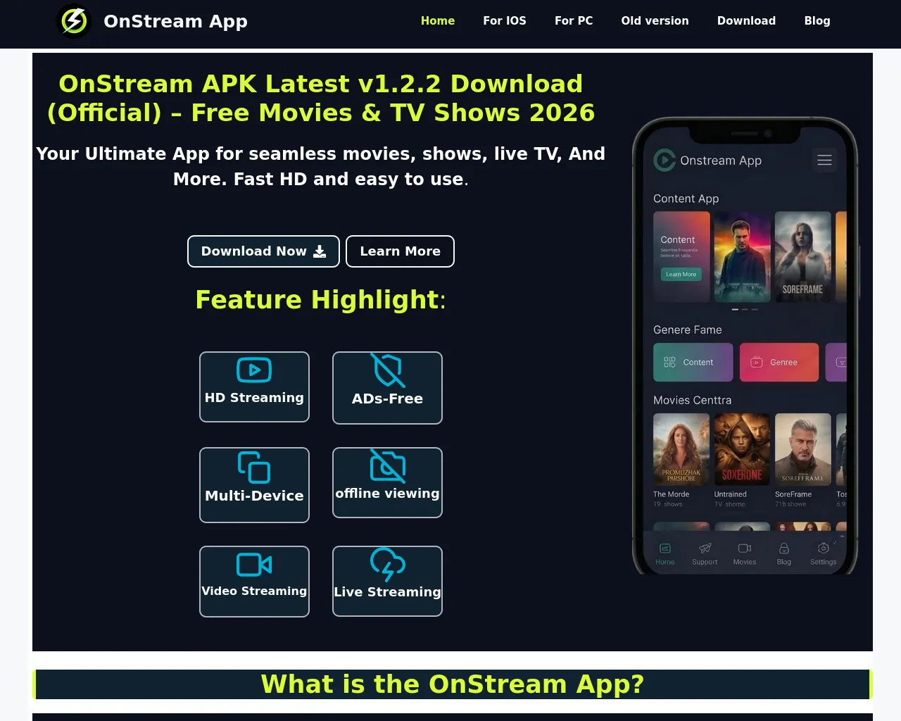 Screenshot of onstreamapps.net