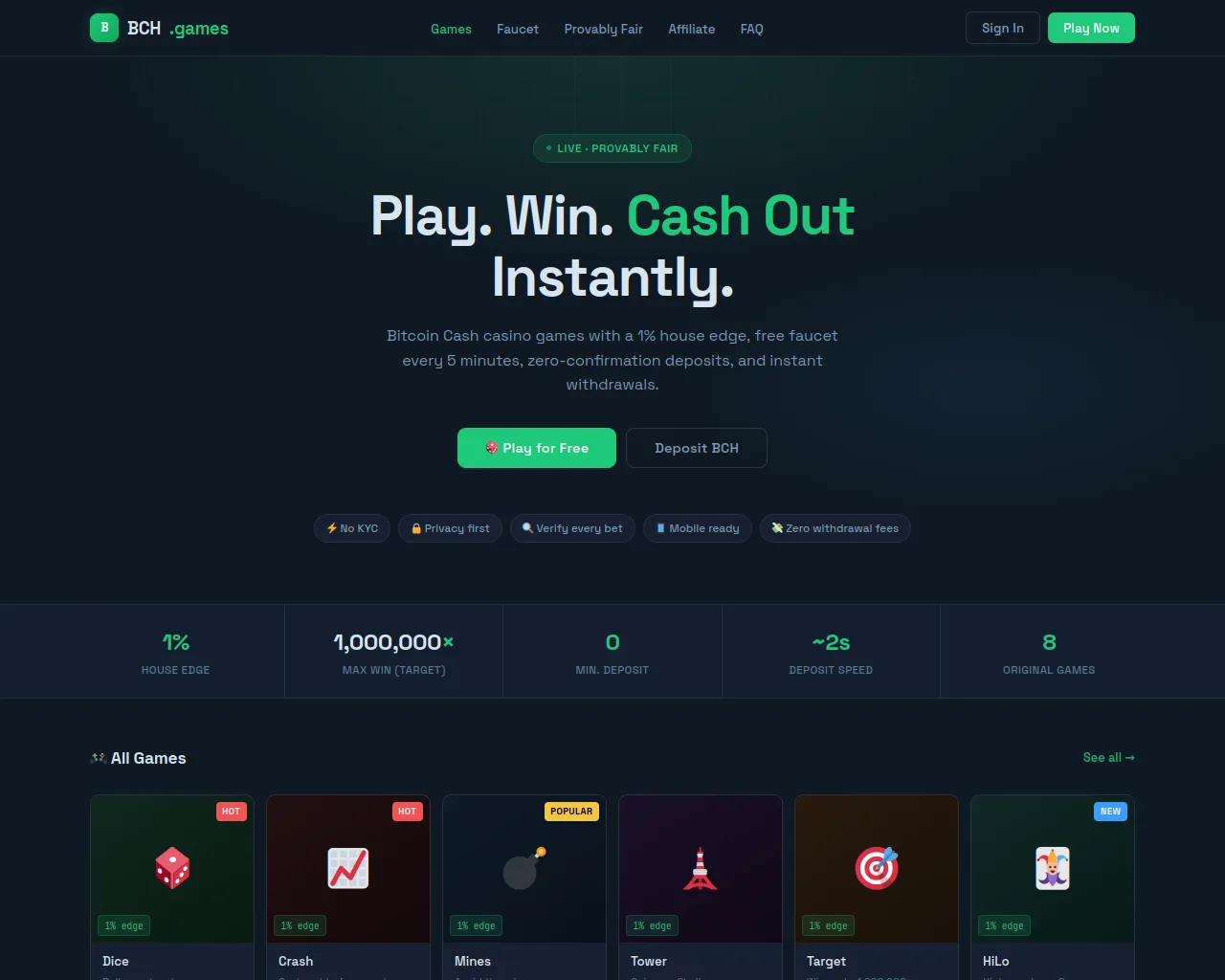 Screenshot of bchgame.net