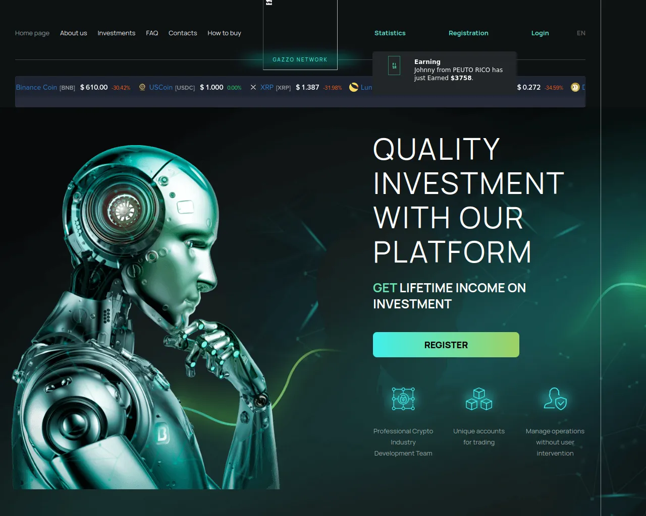Screenshot of gazzonetwork.xyz