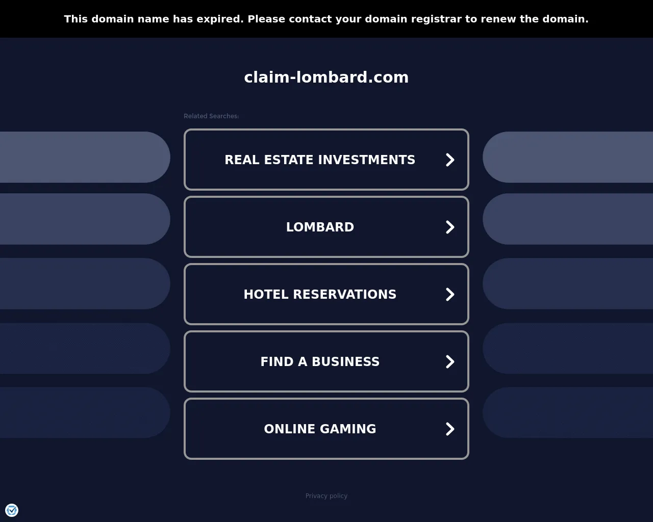 Screenshot of claim-lombard.com