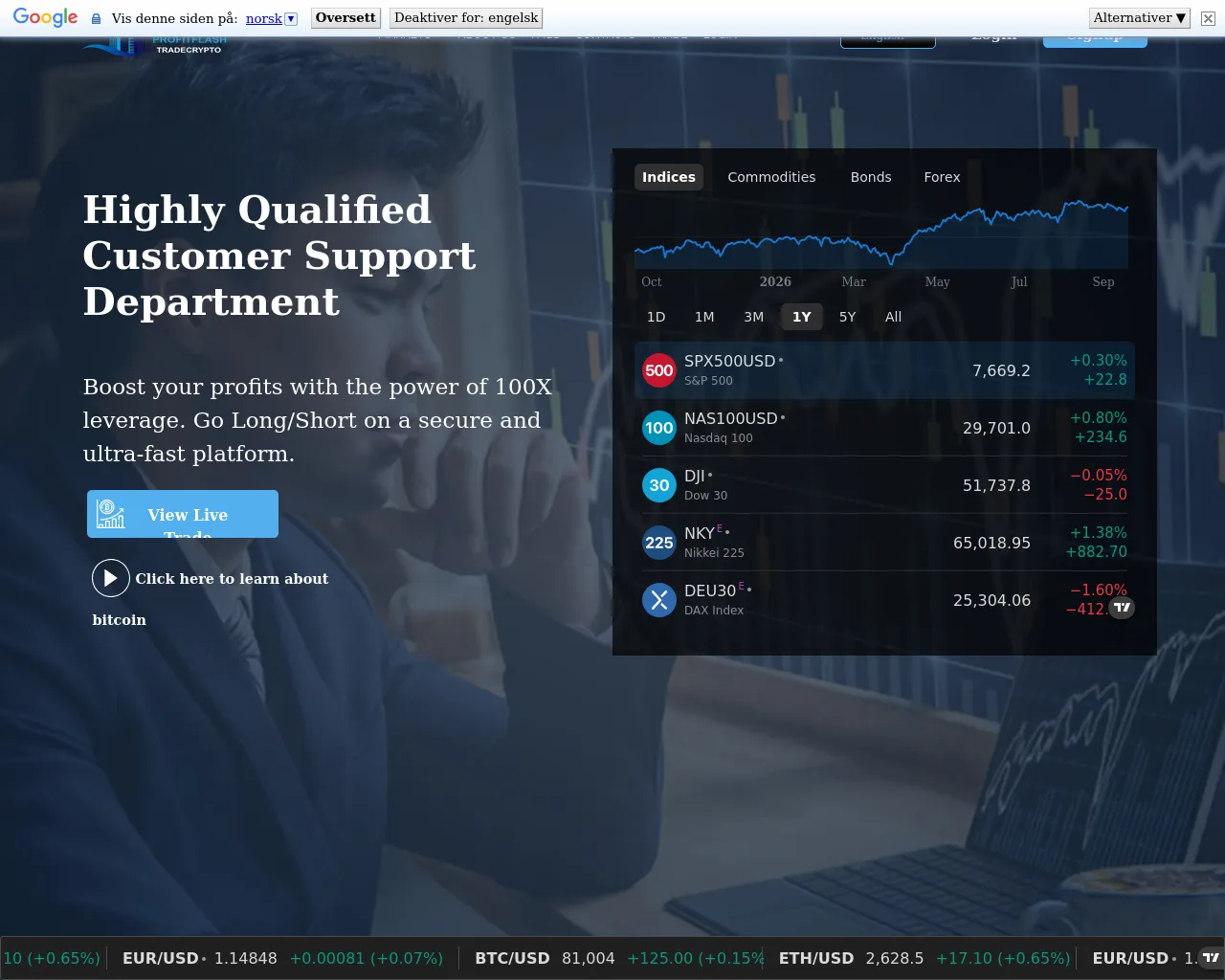 Screenshot of profitflashtradecrypto.com