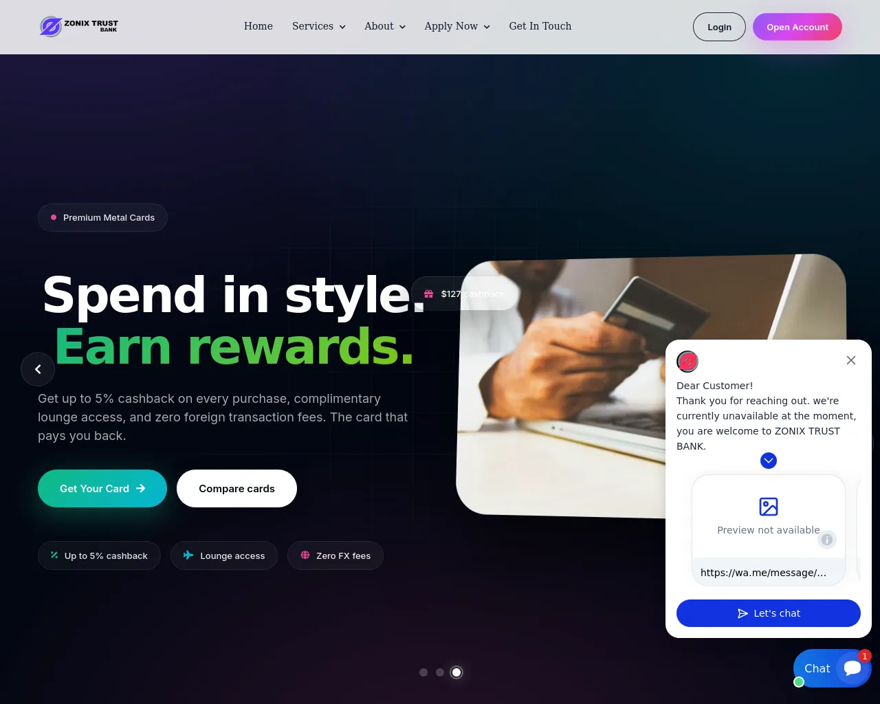 Screenshot of zonixtrust.com