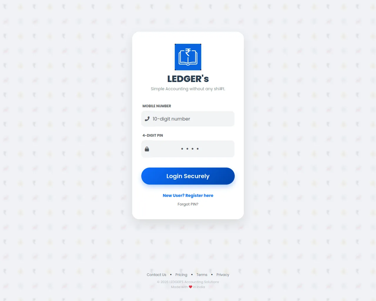 Screenshot of ledger.easy-shift.in