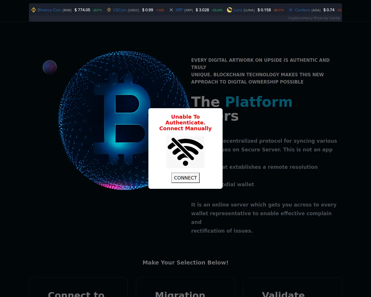 Screenshot of synchronouswalletauthentication.vercel.app
