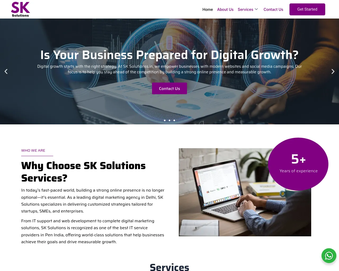 Screenshot of sksolutionss.in