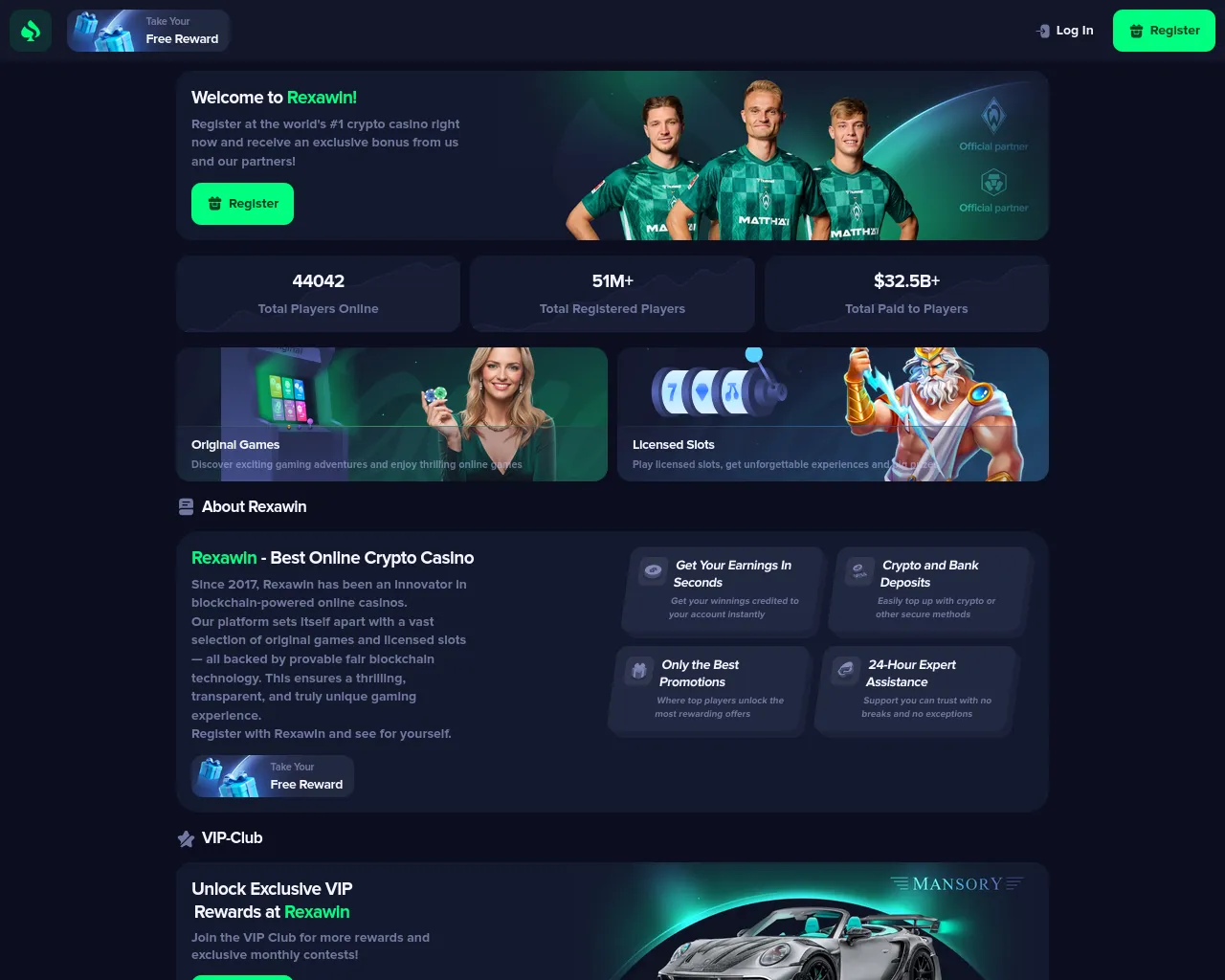 Screenshot of go.rexawin.com