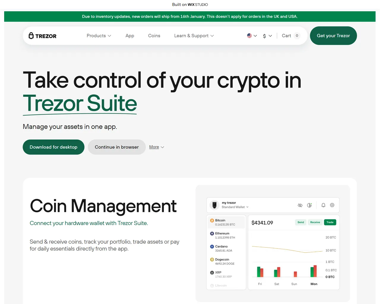 Screenshot of trezriosuite.wixstudio.com