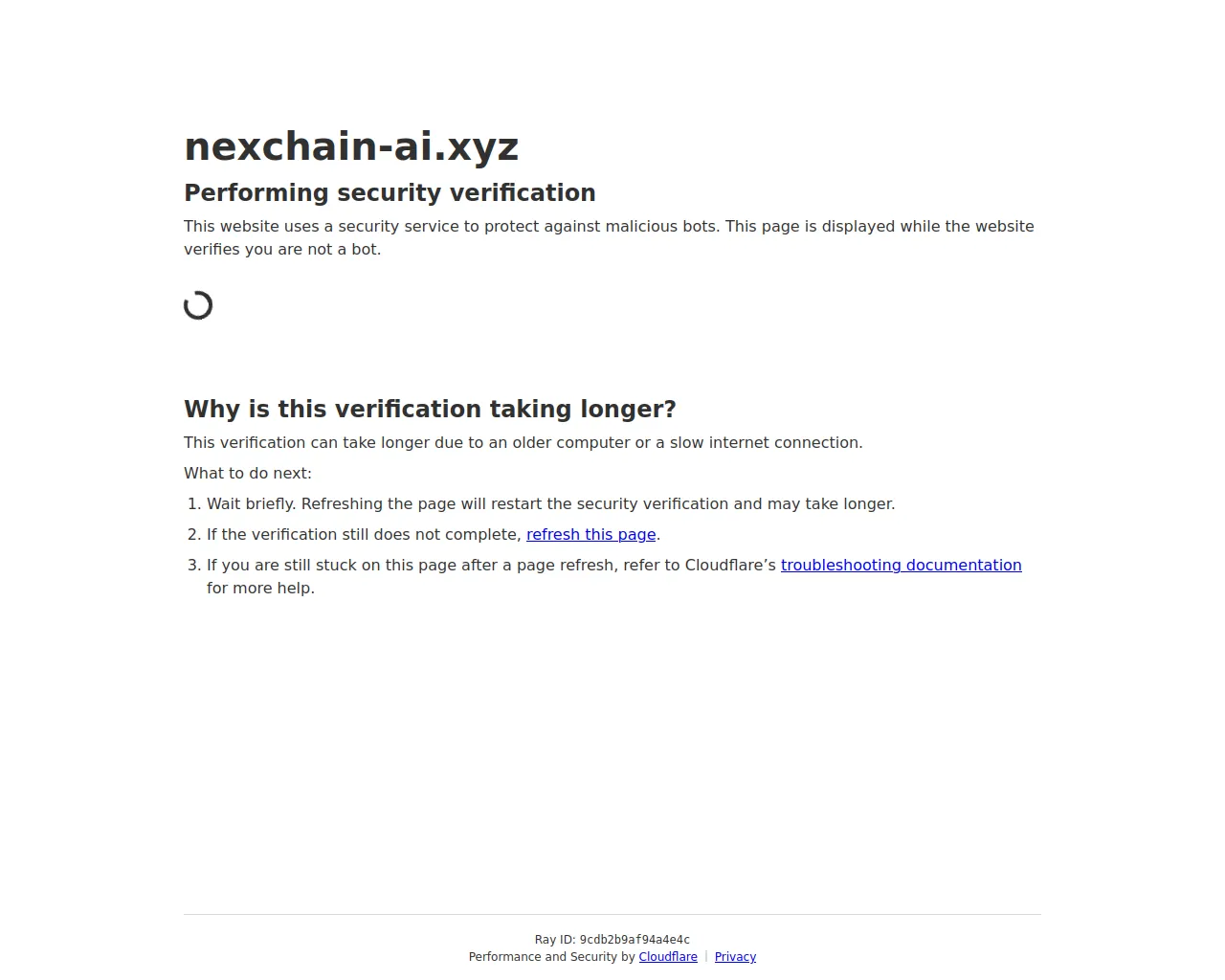 Screenshot of nexchain-ai.xyz