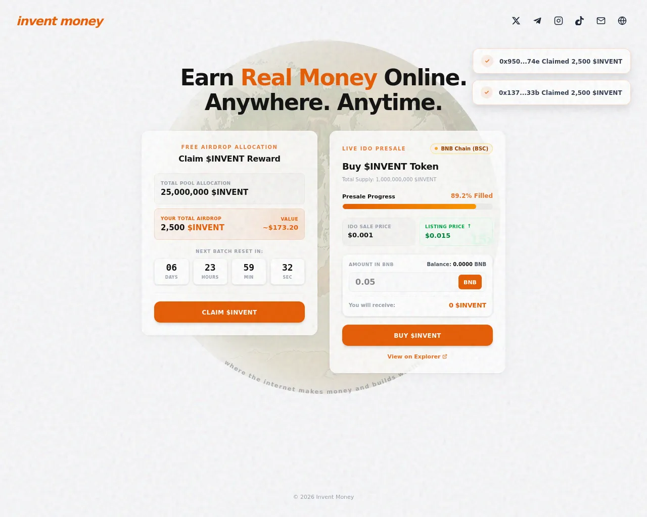 Screenshot of inventmoney.quest