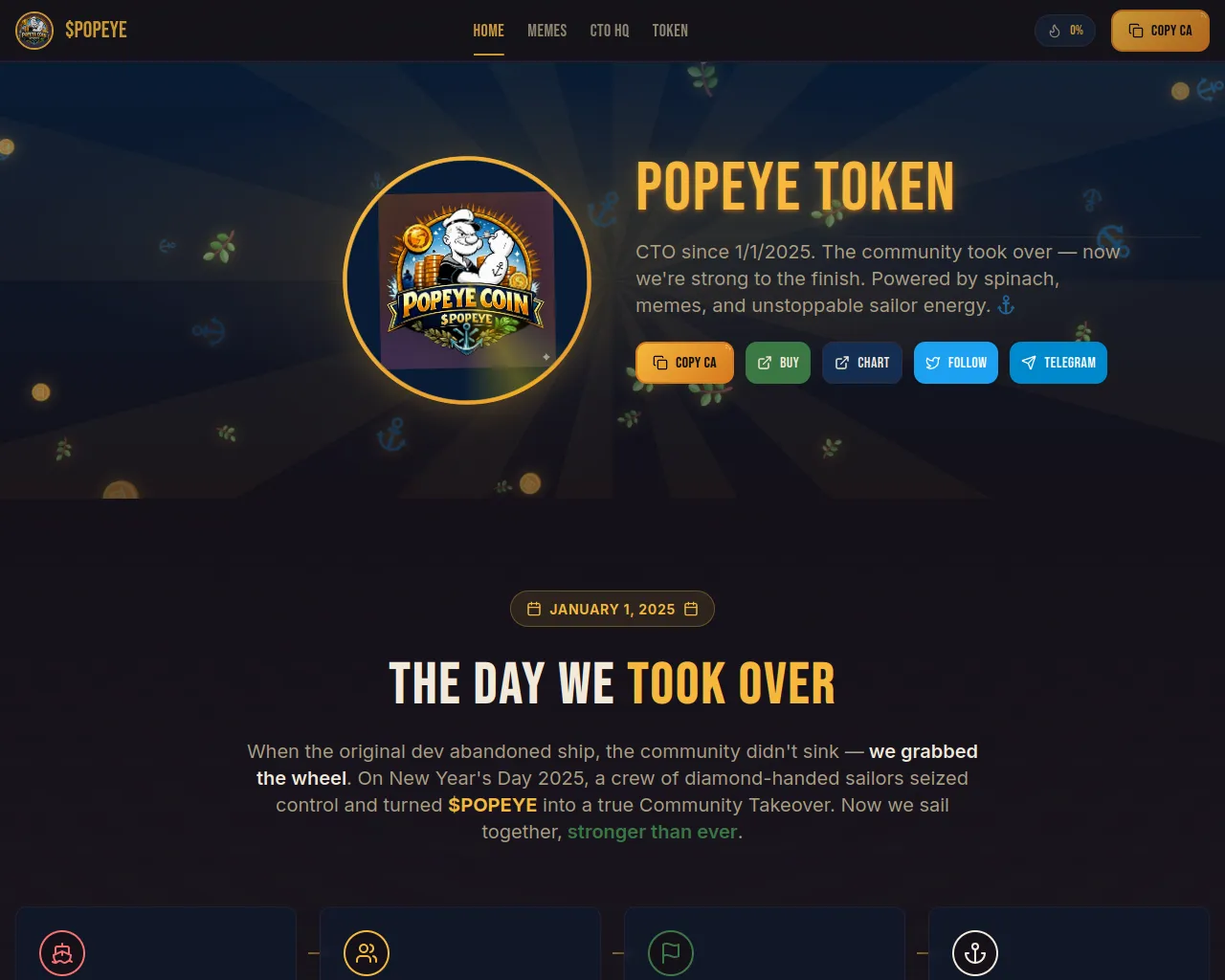 Screenshot of popeyecoin.fun