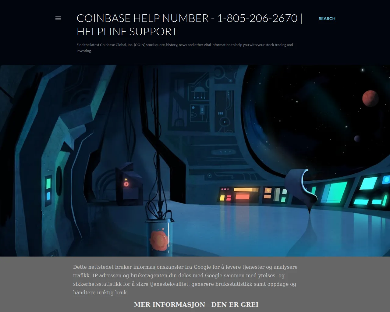 Screenshot of coinbasehelplinesupport.blogspot.com