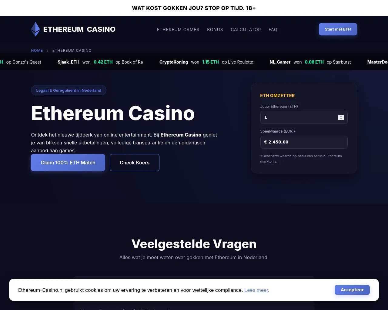 Screenshot of ethereum-casino.nl.traffborris1.org