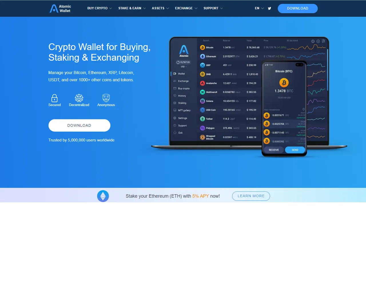 Screenshot of attomicwallettu.webflow.io