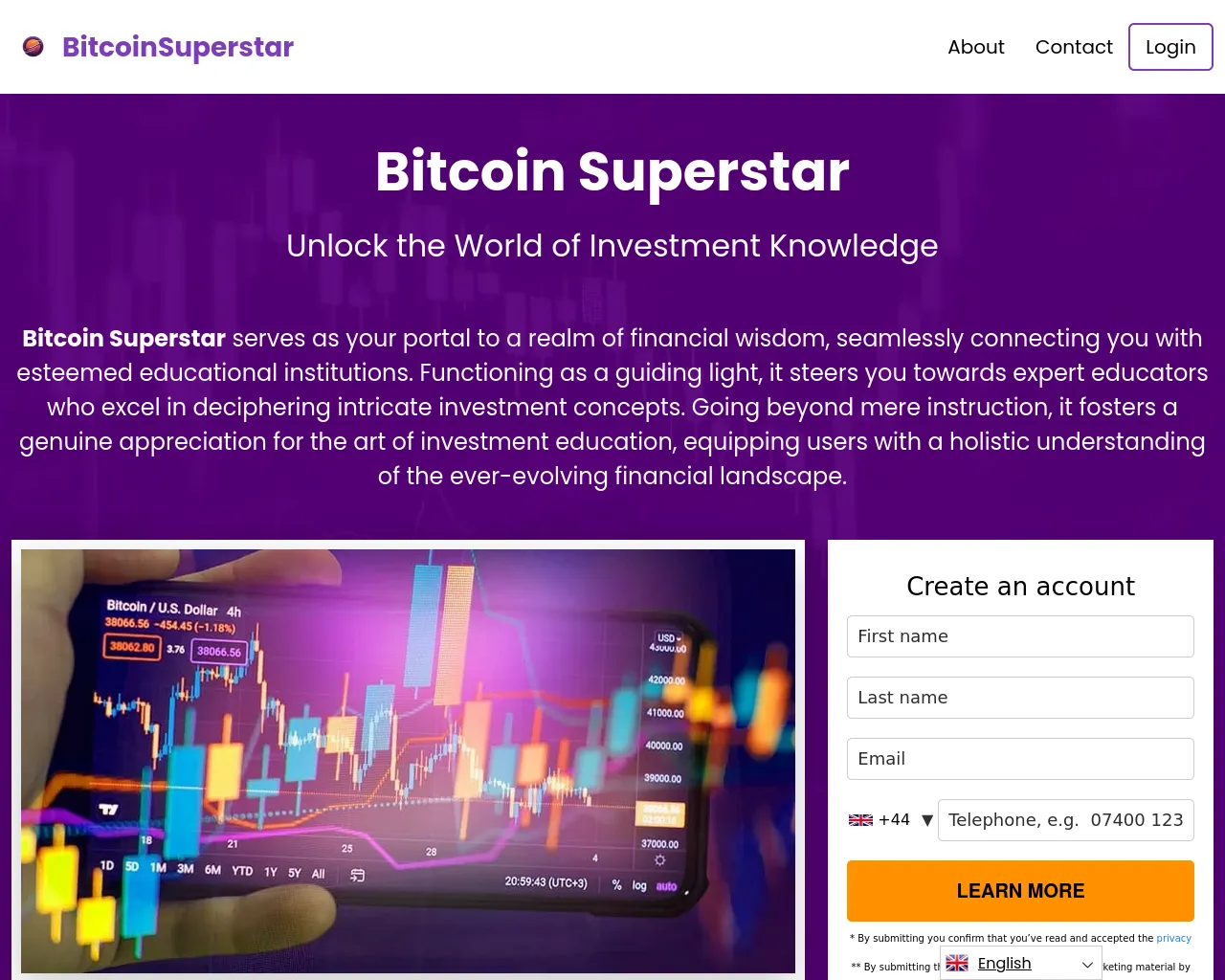 Screenshot of bitcoinsuperstar.org