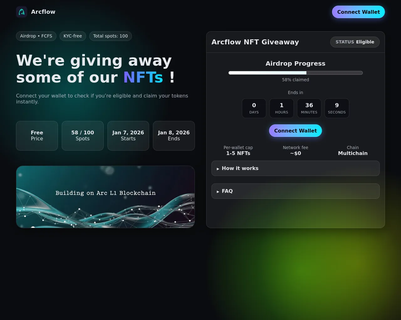 Screenshot of arcflowfinance.xyz