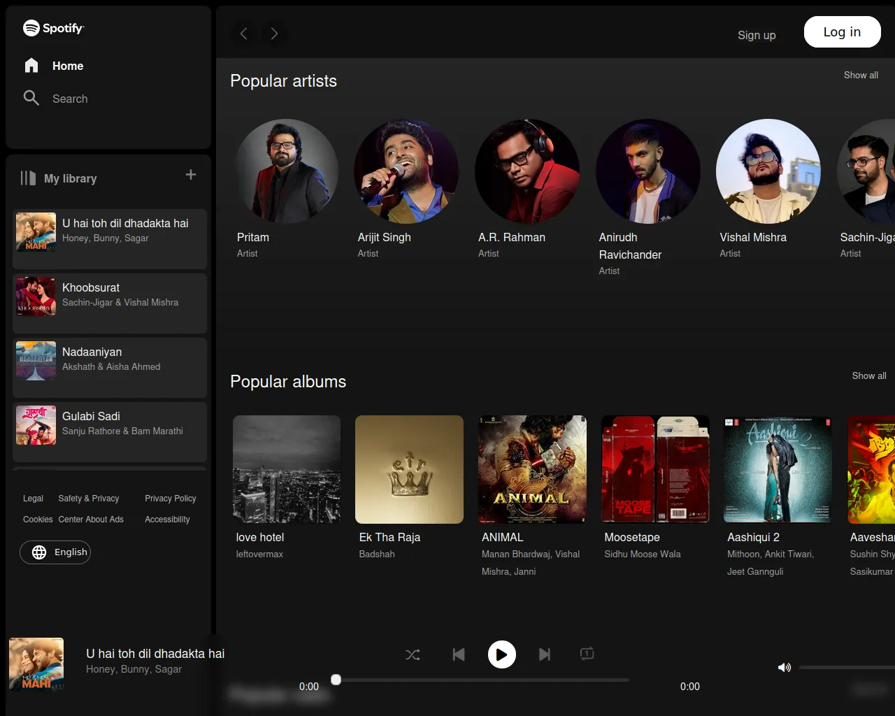 Screenshot of spotify-clone-iota-ashen.vercel.app