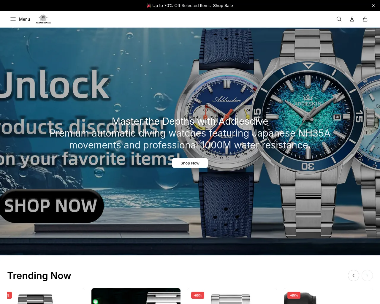 Screenshot of addiesdivehq.shop