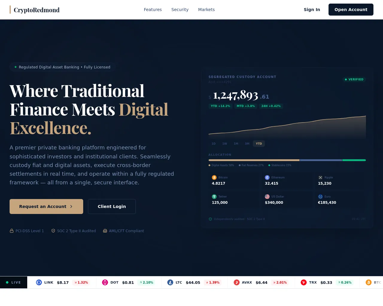 Screenshot of cryptoredmond.com