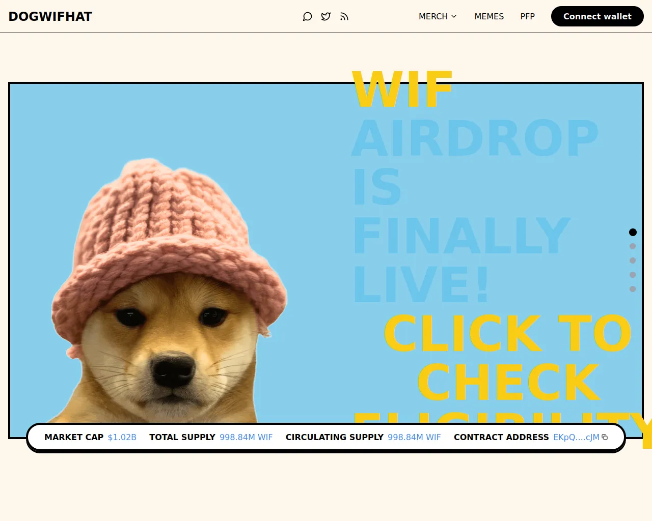 Screenshot of wif-on-sol.com