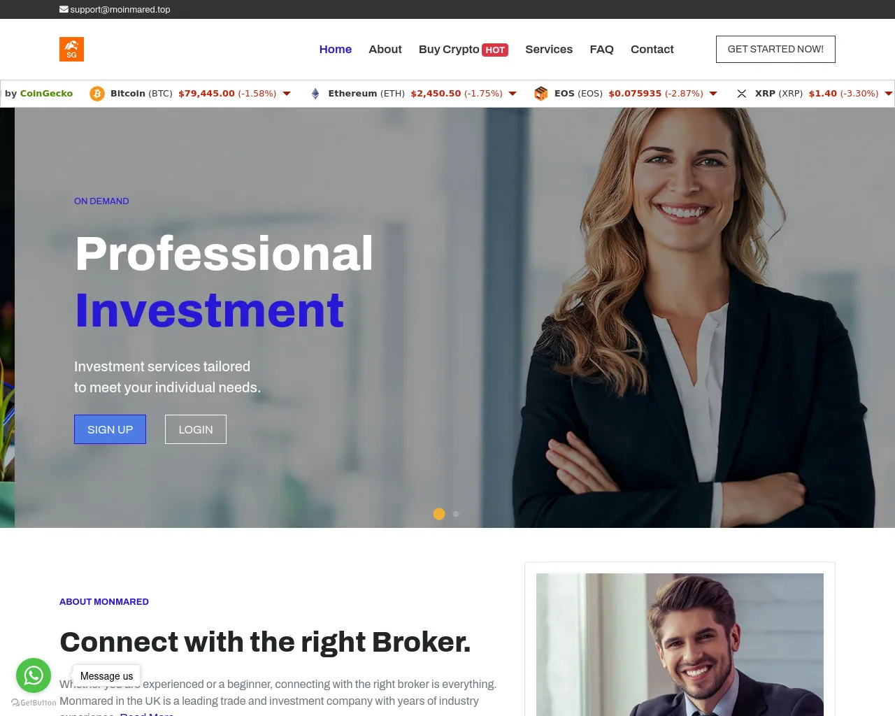 Screenshot of gomontrad.com