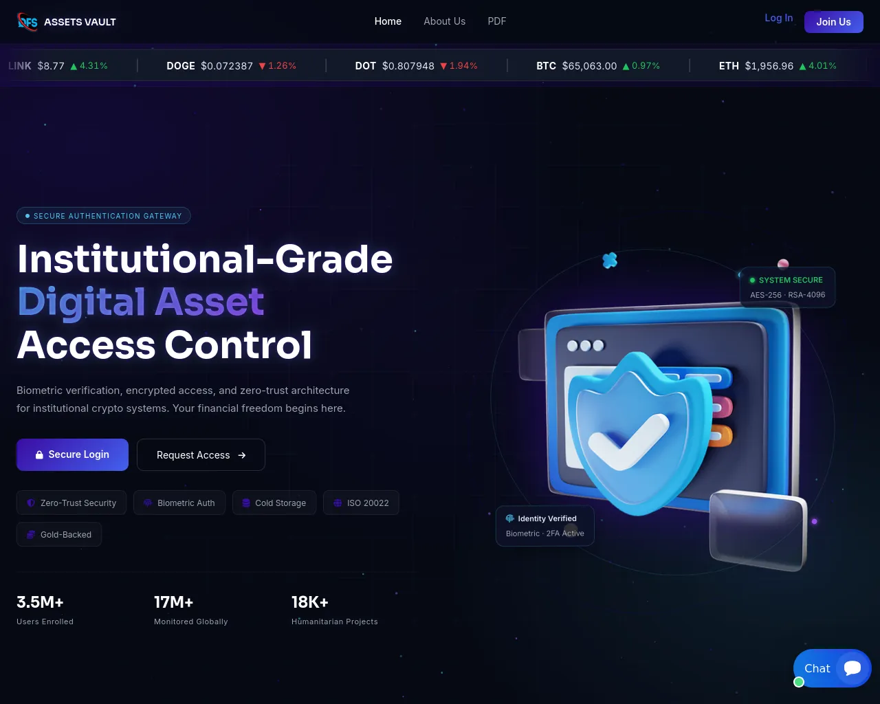 Screenshot of qfsassetsvault.com