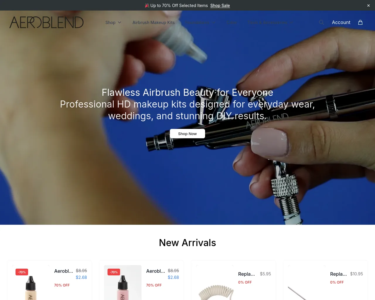 Screenshot of aeroblendshop.shop