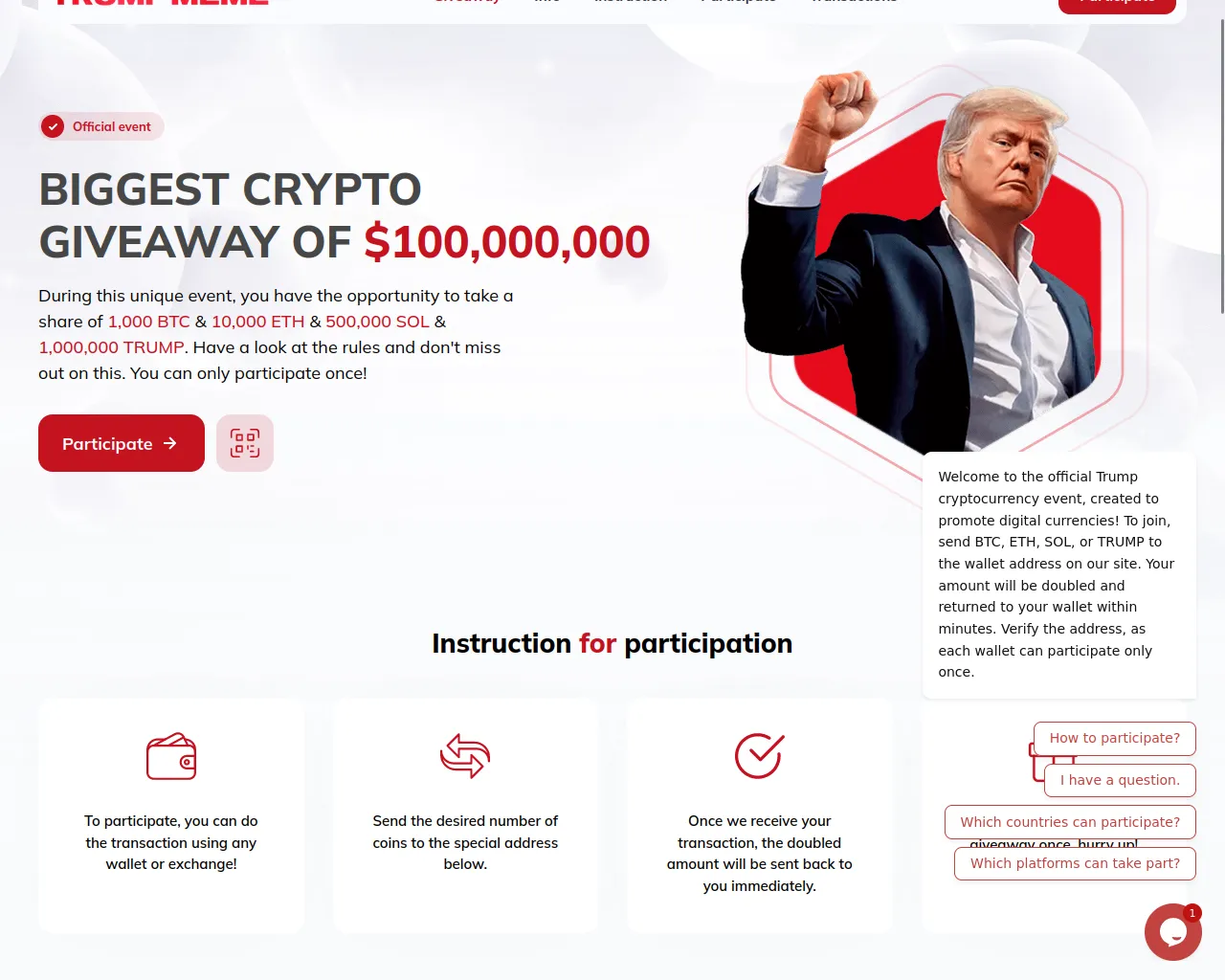 Screenshot of trump-sponsor.com