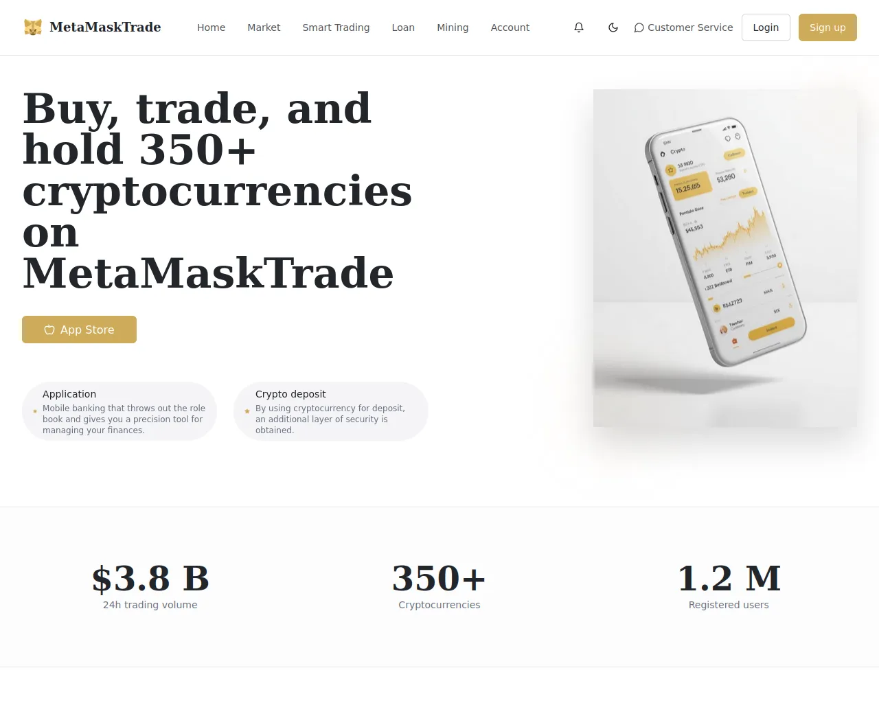 Screenshot of metamasktrade.net