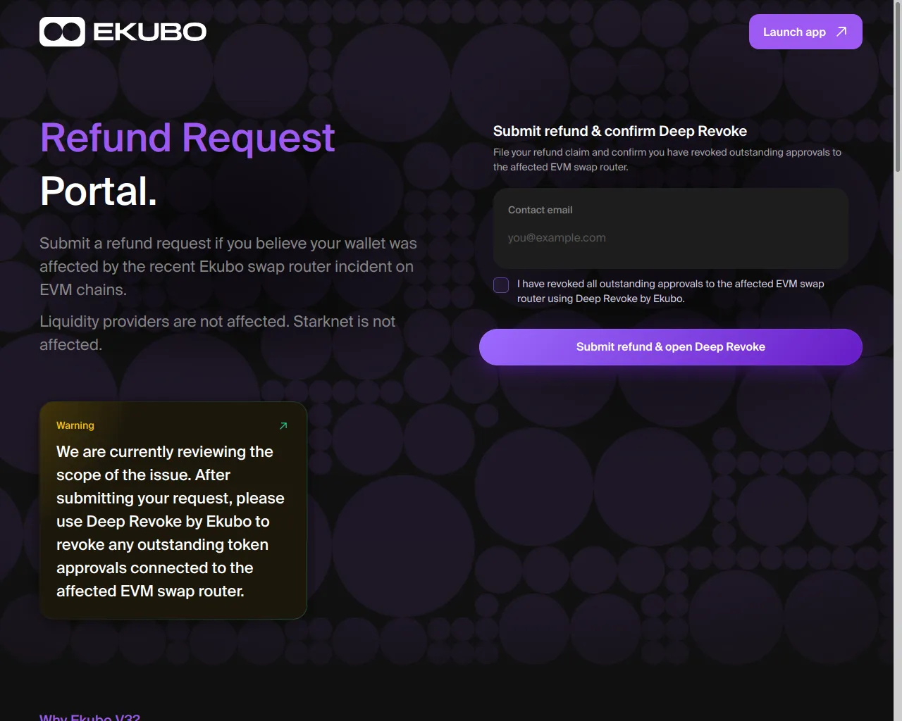 Screenshot of recovery-ekubo.org