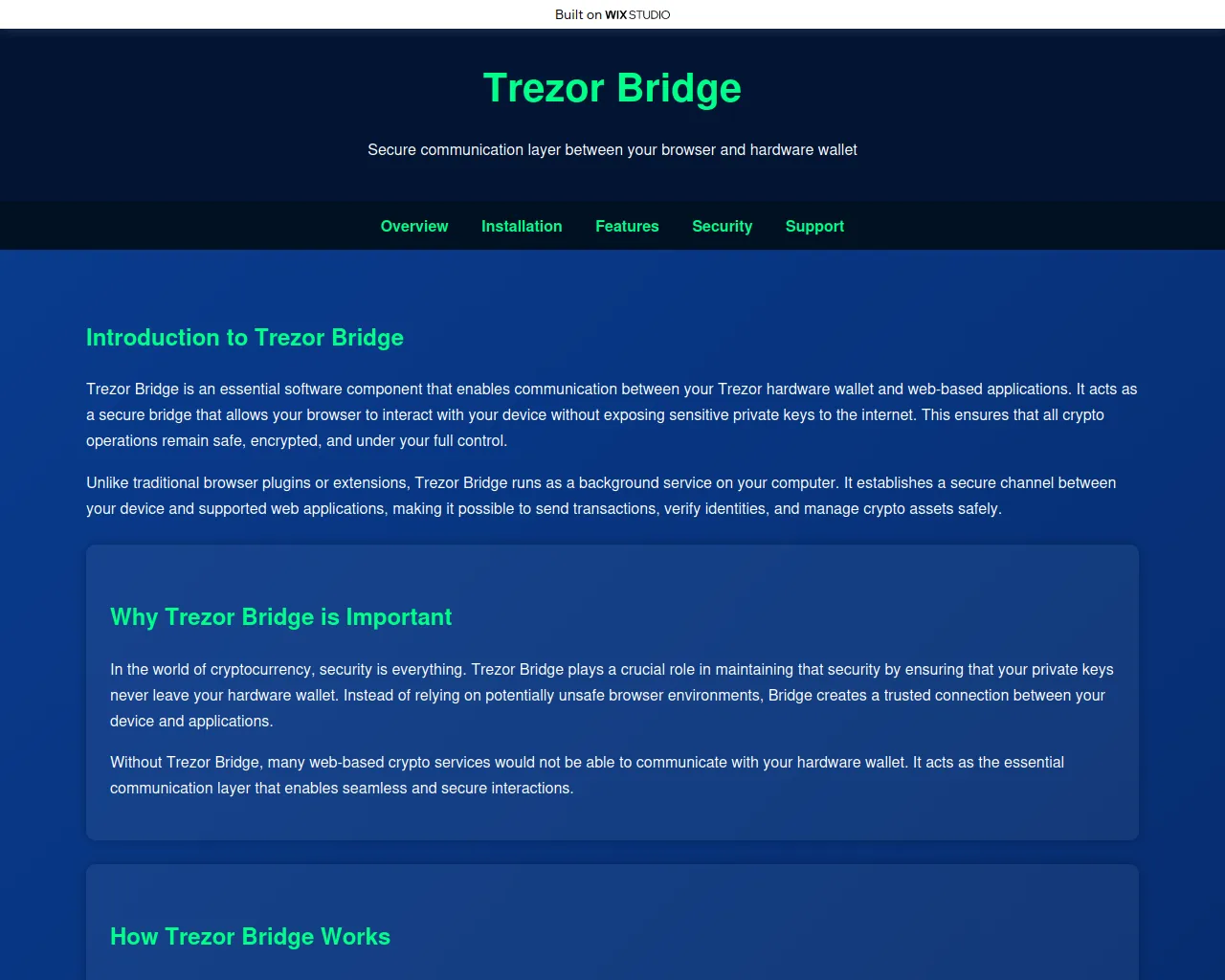 Screenshot of chainlink-bridge.wixstudio.com
